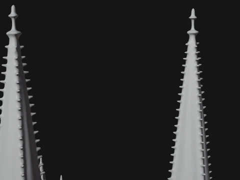 Gothic Cathedral Tower Model Design 7 - 3D Print Model 3D Print Model