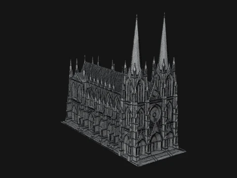 Gothic Cathedral Tower Model Design 7 - 3D Print Model 3D Print Model