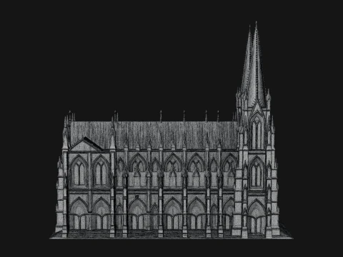 Gothic Cathedral Tower Model Design 7 - 3D Print Model 3D Print Model