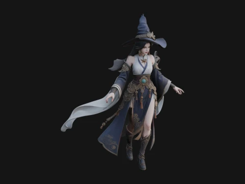 Witch Hat Sorcerer Statue Design 28 - 3D Print Model 3D Print Model