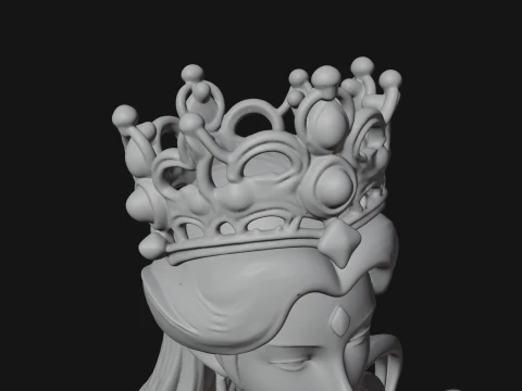 Crowned Mermaid Statue Design 3 - 3D Print Model 3D Print Model