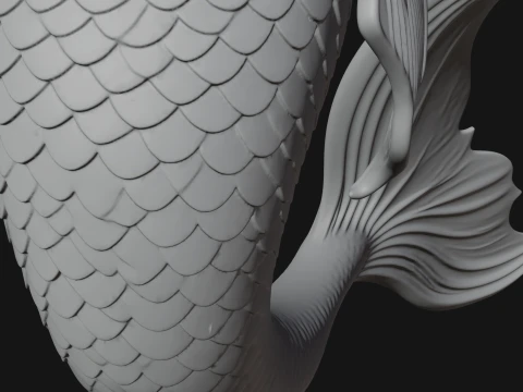 Crowned Mermaid Statue Design 3 - 3D Print Model 3D Print Model