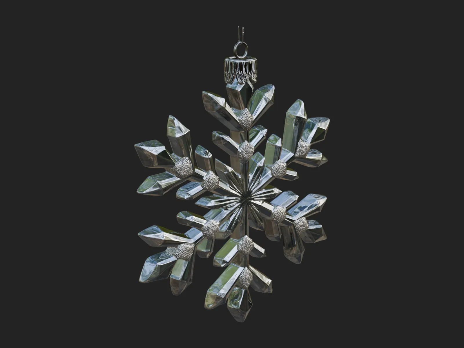 Crystal Snowflake Ornament Design 3 - 3D Print Model 3D Print Model .c4d .max .obj .3ds .fbx .stl .blend 