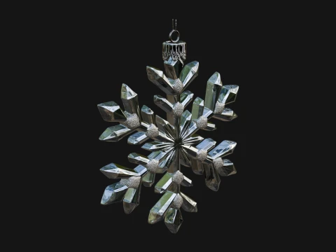 Crystal Snowflake Ornament Design 3 - 3D Print Model 3D Принт Модель
