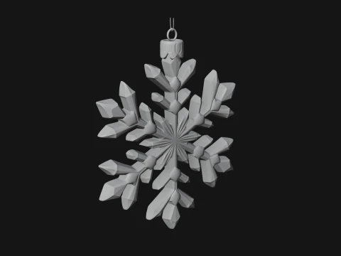 Crystal Snowflake Ornament Design 3 - 3D Print Model 3D Print Model