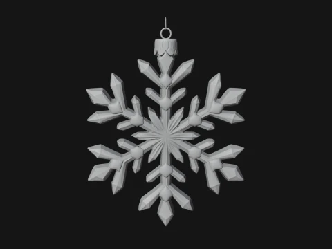 Crystal Snowflake Ornament Design 3 - 3D Print Model 3D Print Model