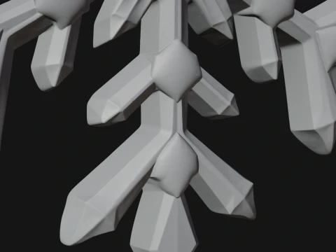 Crystal Snowflake Ornament Design 3 - 3D Print Model 3D Print Model