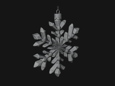 Crystal Snowflake Ornament Design 3 - 3D Print Model 3D Print Model