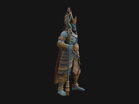 Crowned Jade Deity Statue Design 8 - 3D Print Model 3D Print Model