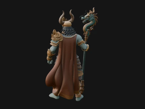 Crowned Jade Deity Statue Design 8 - 3D Print Model 3D Print Model