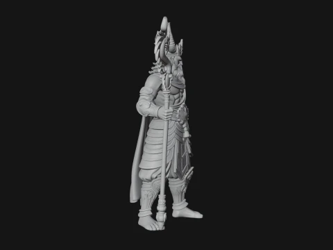 Crowned Jade Deity Statue Design 8 - 3D Print Model 3D Print Model