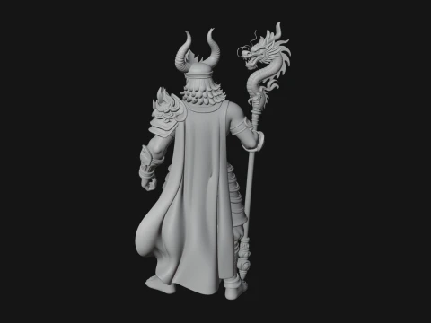 Crowned Jade Deity Statue Design 8 - 3D Print Model 3D Print Model