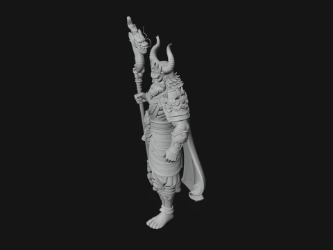 Crowned Jade Deity Statue Design 8 - 3D Print Model 3D Print Model