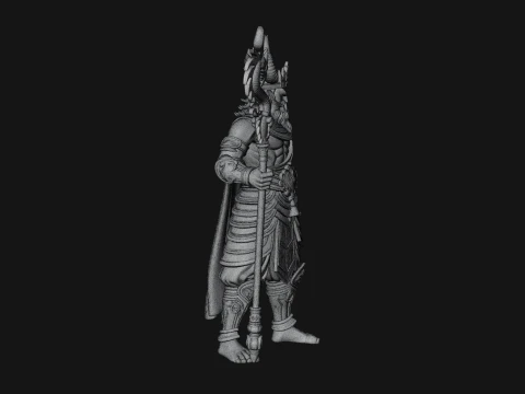 Crowned Jade Deity Statue Design 8 - 3D Print Model 3D Print Model