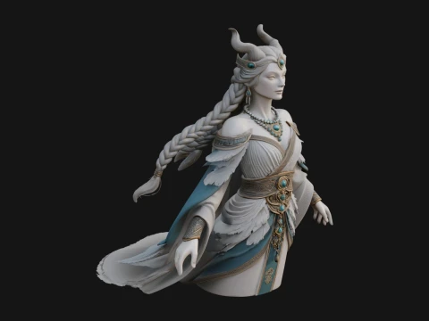 Elven Queen Statue Design 33 - 3D Print Model 3D Print Model