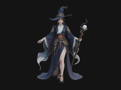 Witch Hat Sorcerer Statue Design 29 - 3D Print Model 3D Print Model