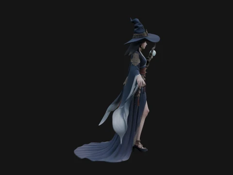Witch Hat Sorcerer Statue Design 29 - 3D Print Model 3D Print Model