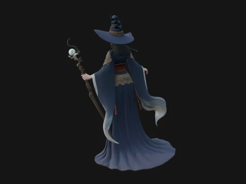 Witch Hat Sorcerer Statue Design 29 - 3D Print Model 3D Print Model