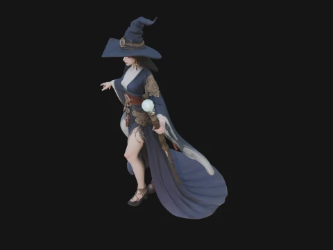 Witch Hat Sorcerer Statue Design 29 - 3D Print Model 3D Print Model