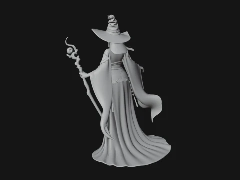 Witch Hat Sorcerer Statue Design 29 - 3D Print Model 3D Print Model