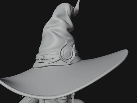 Witch Hat Sorcerer Statue Design 29 - 3D Print Model 3D Print Model
