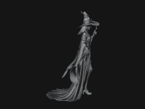 Witch Hat Sorcerer Statue Design 29 - 3D Print Model 3D Print Model