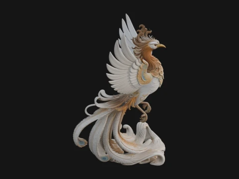 Rising Phoenix Bird Statue Design 3 - 3D Print Model 3D Print Model