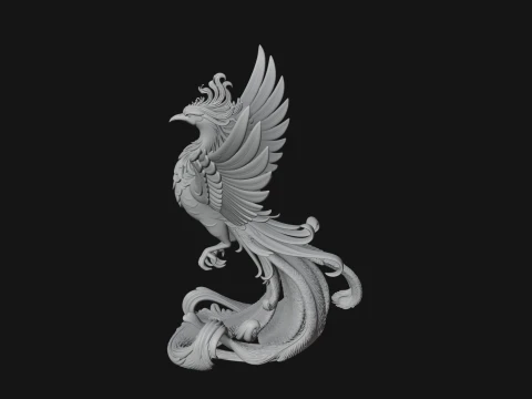Rising Phoenix Bird Statue Design 3 - 3D Print Model 3D Print Model