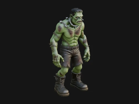 Stitched Flesh Golem Statue Design 7 - 3D Print Model 3D Print Model