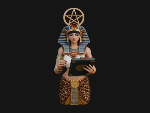 Star Disc Egyptian Goddess Statue Design 6 - 3D Print Model 3D Print Model