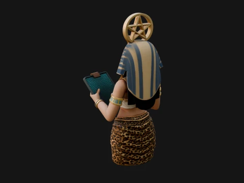 Star Disc Egyptian Goddess Statue Design 6 - 3D Print Model 3D Print Model