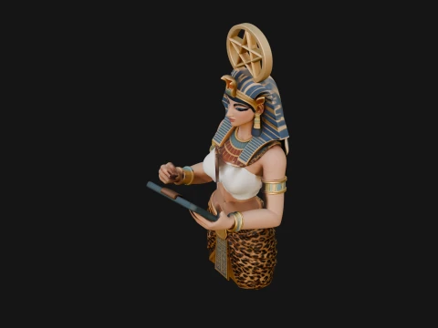 Star Disc Egyptian Goddess Statue Design 6 - 3D Print Model 3D Print Model