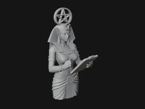Star Disc Egyptian Goddess Statue Design 6 - 3D Print Model 3D Print Model