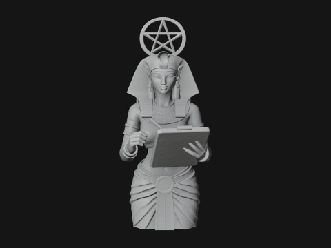 Star Disc Egyptian Goddess Statue Design 6 - 3D Print Model 3D Print Model