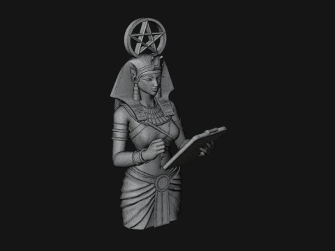 Star Disc Egyptian Goddess Statue Design 6 - 3D Print Model 3D Print Model