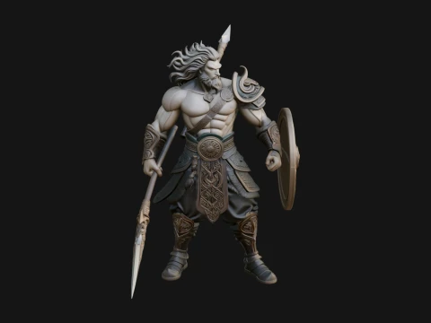 Odin with Spear Statue Design 18 - 3D Print Model 3D Print Model