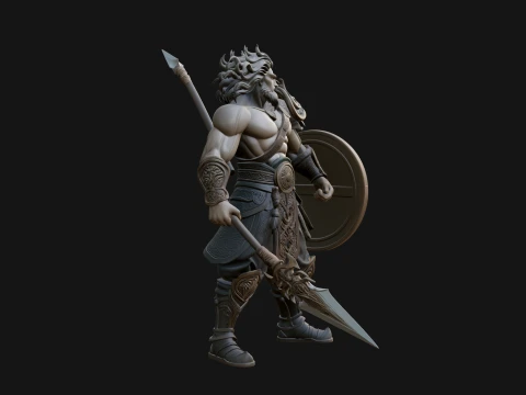 Odin with Spear Statue Design 18 - 3D Print Model 3D Print Model