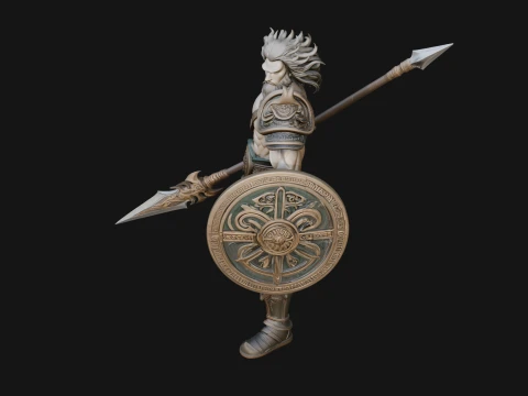 Odin with Spear Statue Design 18 - 3D Print Model 3D Print Model