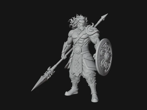 Odin with Spear Statue Design 18 - 3D Print Model 3D Print Model