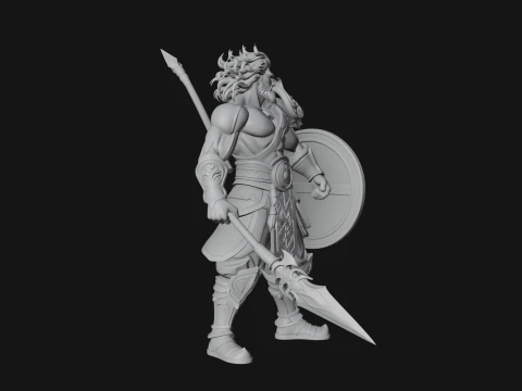Odin with Spear Statue Design 18 - 3D Print Model 3D Print Model