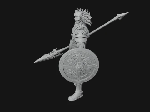 Odin with Spear Statue Design 18 - 3D Print Model 3D Print Model