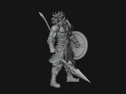 Odin with Spear Statue Design 18 - 3D Print Model 3D Print Model