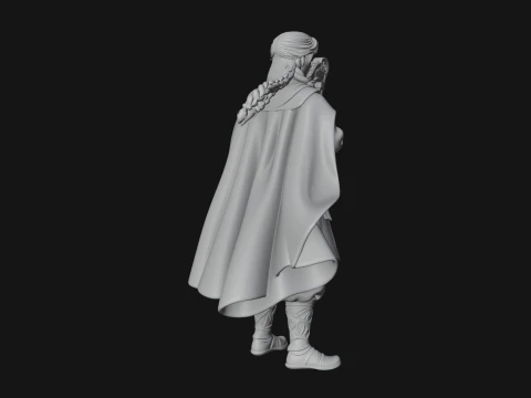 Robed Bard with Harp Statue Design 1 - 3D Print Model 3D Print Model