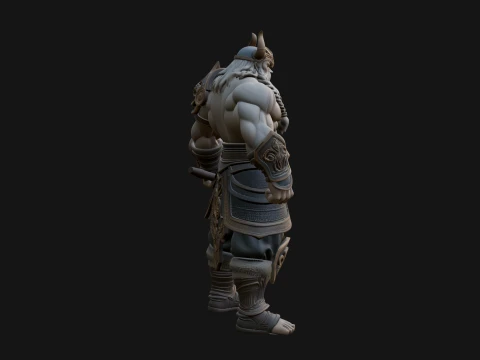 Barbarian with Axe Statue Design 10 - 3D Print Model 3D Print Model