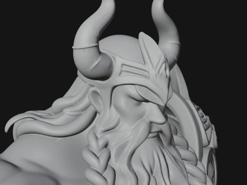 Barbarian with Axe Statue Design 10 - 3D Print Model 3D Print Model