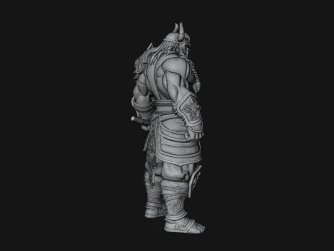 Barbarian with Axe Statue Design 10 - 3D Print Model 3D Print Model