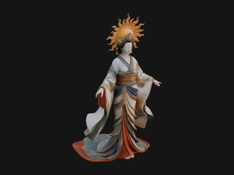 Dancing Celestial Maiden Statue Design 10 - 3D Print Model 3D Print Model