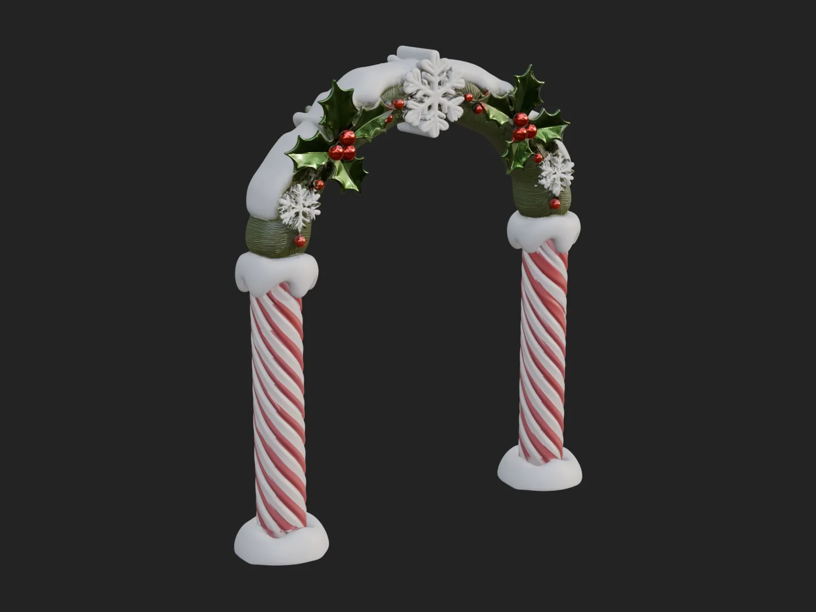 Candy Cane Christmas Arch Design 3 - 3D Print Model 3D Print Model .c4d .max .obj .3ds .fbx .stl .blend 