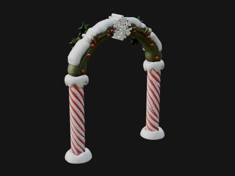 Candy Cane Christmas Arch Design 3 - 3D Print Model 3D Print Model