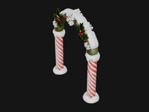 Candy Cane Christmas Arch Design 3 - 3D Print Model 3D Print Model